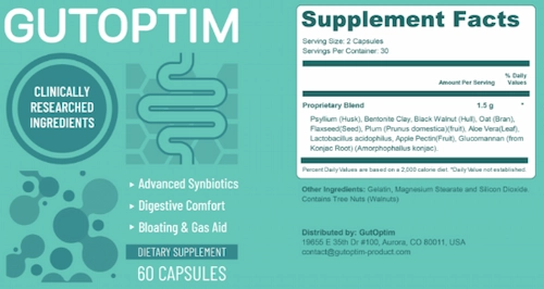 GutOptim Supplements Facts
