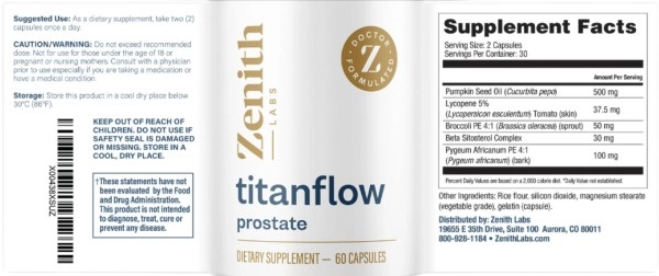 TitanFlow Prostate Supplement Facts
